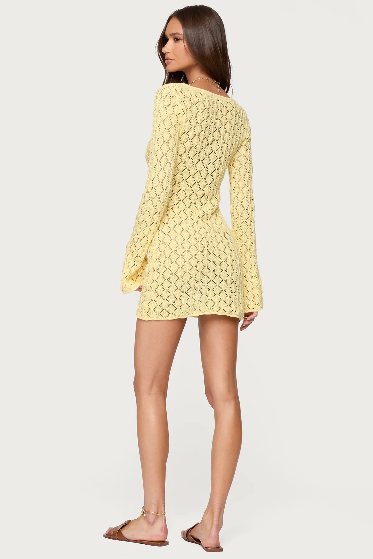 Woven Crochet Mini Dress